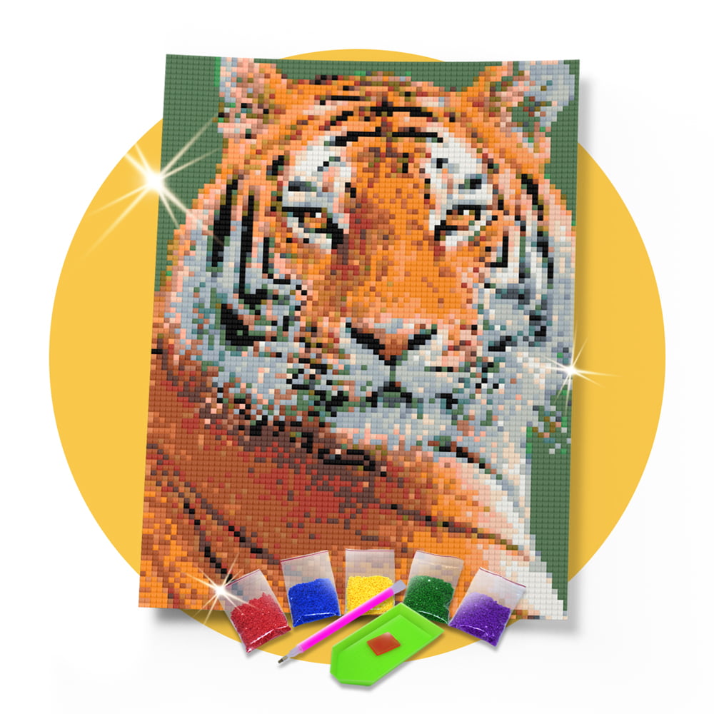 Pintura Diamantes, 5d Diamond Painting 40x50 Tigre Colores