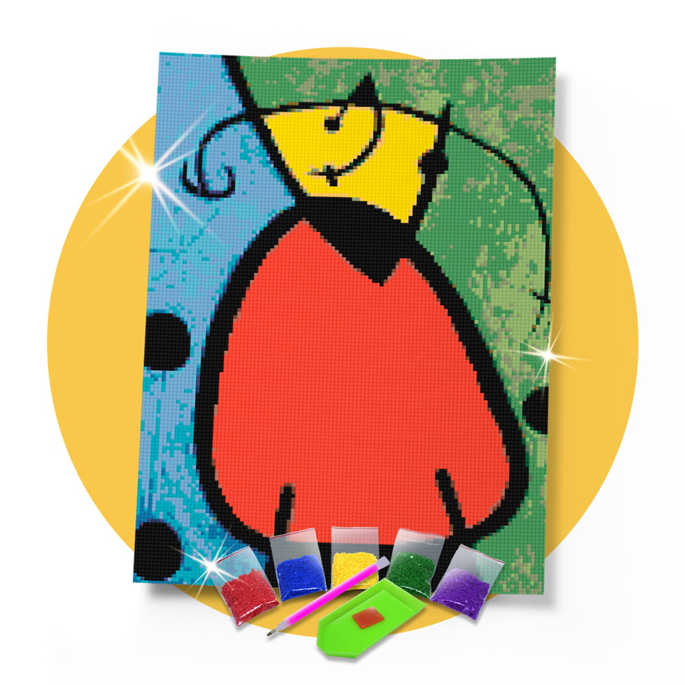 Kit Pintura com Diamantes | Joan Miró - Educador de almas 30x42cm - Diamante Redondo | Diamond Painting 5D DIY