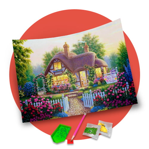 Pintura Com Diamantes Tela Paisagem Bucolica 58 X 48 Cm Diamante Redondo Pintura Com Diamantes