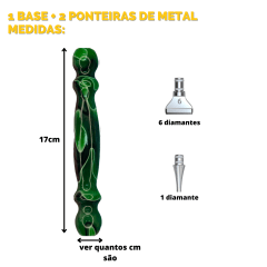 Acessório Pintura com Diamantes | Caneta Ponta Metal Verde | Diamond Painting 5D DIY - Pintura Diamante - Diamond Painting 5D