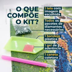 Kit Pintura com Diamantes | Kit Chaveiros Desenho Animado (5un). - Diamante Redondo | Diamond Painting 5D DIY - Pintura Diamante - Diamond Painting 5D