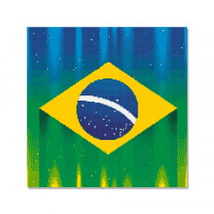 Kit Pintura com Diamantes | Bandeira do Brasil 2- 45x45cm - Diamante Redondo | Diamond Painting 5D DIY - Pintura Diamante - Diamond Painting 5D