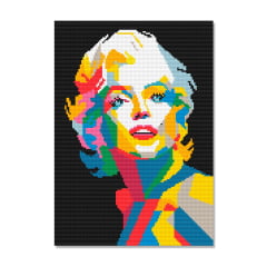Kit Pintura com Diamantes | Tela Marilyn Monroe - 30 x 42 cm - Diamante Redondo | Diamond Painting 5D DIY