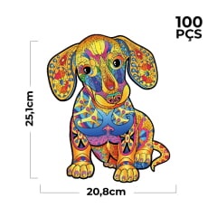 Arquétipos de Madeira | Quebra-Cabeça Dog Art 100 peças - Pintura Diamante - Diamond Painting 5D