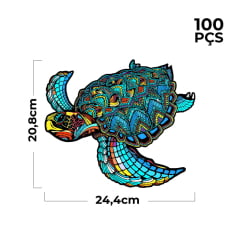 Arquétipos de Madeira | Quebra-Cabeça Tartaruga Azul 100 peças