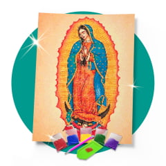 Kit Pintura com Diamantes | Nossa Senhora da Guadalupe 42x60cm  - Diamante Redondo | Diamond Painting 5D DIY