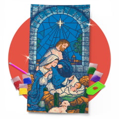 Tela em Diamante Pintura 5D Maria e Jesus Menino Religioso em azul em  Promoção na Americanas