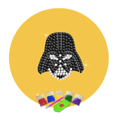 Kit Pintura com Diamantes | Sticker Darth Vader 1un. - Diamante Redondo | Diamond Painting 5D DIY