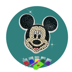 Kit Pintura com Diamantes | Sticker Mickey 1Un. - Diamante Redondo | Diamond Painting 5D DIY